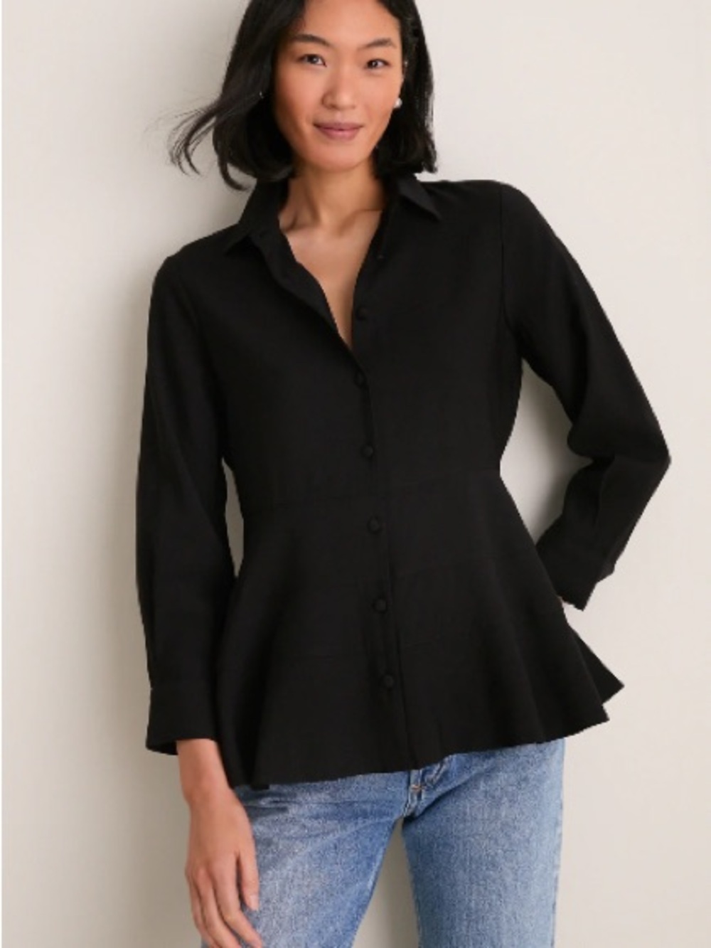 NWT Tuckernuck Pomander Place Ashen Blouse Black L